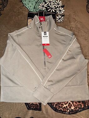 Women's Half-Zip Pullover Hoodie in Light Taupe - XL NWT BUTTERY SOFT MATERIAL